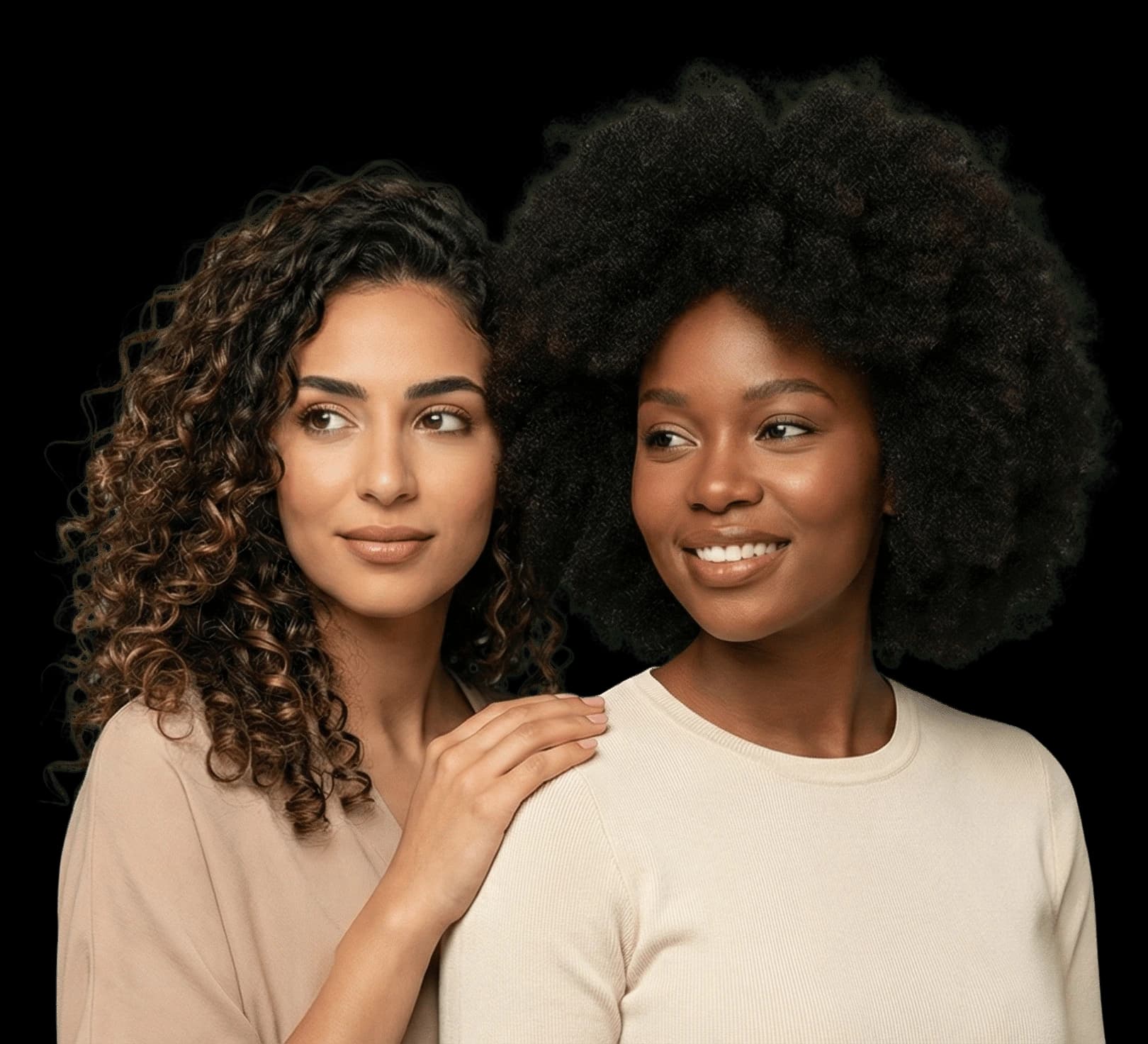 Femme épanouie avec cheveux texturés